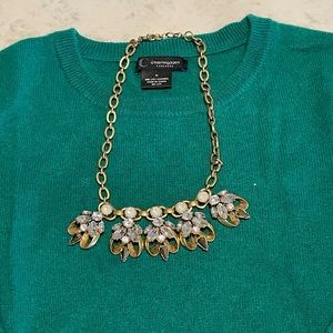 J. Crew Gold and Sparkly Statement Necklace